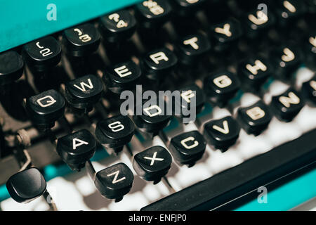 Antique Typewriter Keys. Old Manual Retro Keys, Vintage Keyboard. Stock Photo