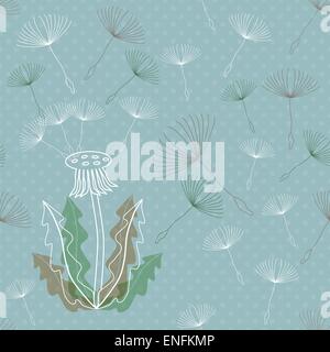 Seamless pattern of dandelion for textile Stock Vector