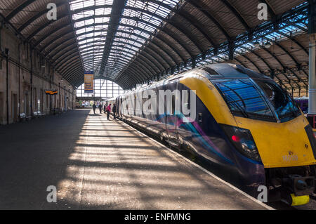 A Firstgroup express awaits departure from Hull station East Yorkshire Stock Photo
