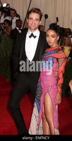 New York, , USA. 4th May, 2015. Actor ROBERT PATTINSON and singer FKA TWIGS attend the Costume Institute Benefit gala celebrating the opening of the new exhibit of 'China: Through the Looking Glass' held at the Metropolitan Museum of Art. Credit:  Nancy Kaszerman/ZUMAPRESS.com/Alamy Live News Stock Photo