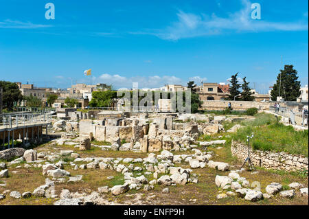 Archaeological site, neolithic temple complex, Tarxien, Malta Stock Photo