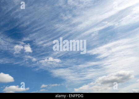 Cirrhus and cumulus clouds Stock Photo