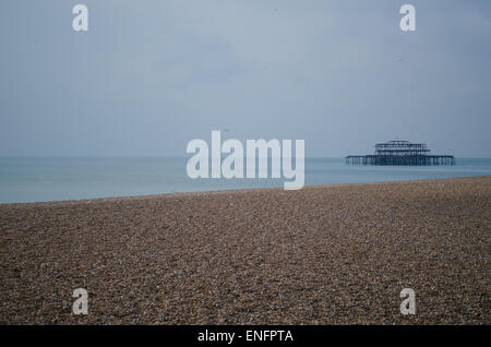 Brighton Pier, Seaside, Beach, England, Coastal Town, Shingle beach, Hove Stock Photo
