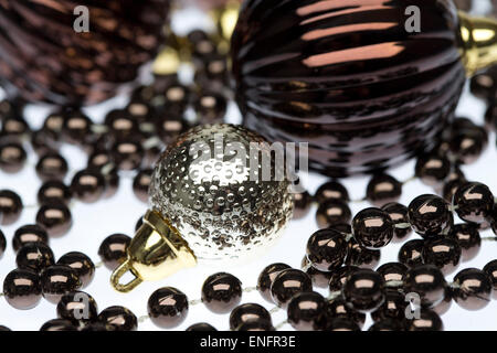 Christmas beads and Christmas balls Stock Photo