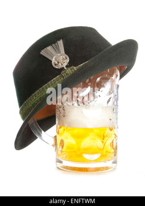 beer and tryolean hat cutout Stock Photo