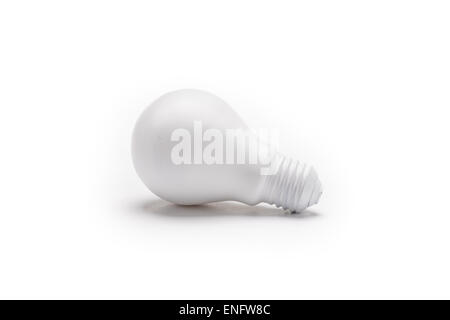 Painted light bulb on a white background for concept as energy and recycling Stock Photo