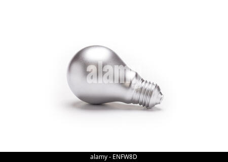 Painted light bulb on a white background for concept as energy and recycling Stock Photo