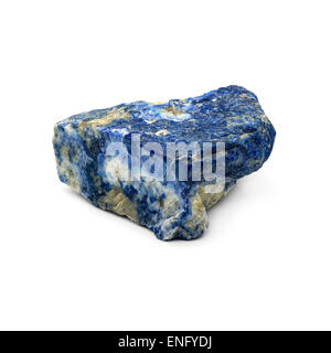 Natural rough lapis lazuli stone on a white background. Stock Photo