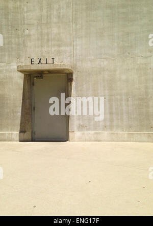 Exit sign over door in Hoover Dam, Boulder City, Nevada, United States Stock Photo