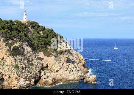 Far de Capdepera, Cala Rajada, Mallorca Island, Spain Stock Photo