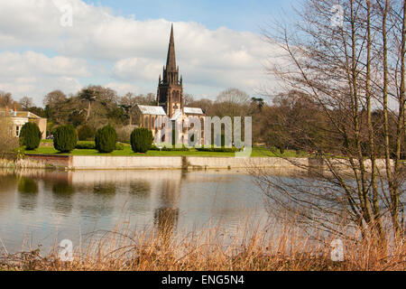 Gothic Revival Chapel. Chapel in Clumber Park, designed by Capability Brown, England. Stock Photo