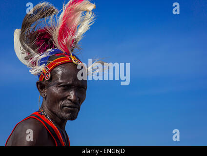 Portrait Of A Turkana Tribesman, Turkana Lake, Loiyangalani, Kenya Stock Photo