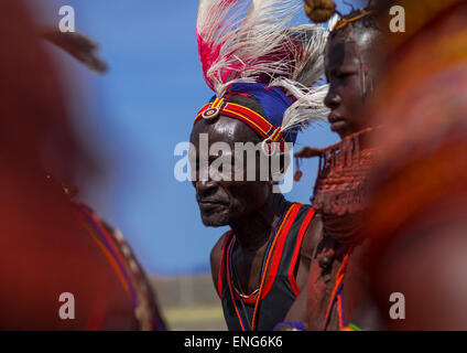 Turkana Tribesman, Turkana Lake, Loiyangalani, Kenya Stock Photo