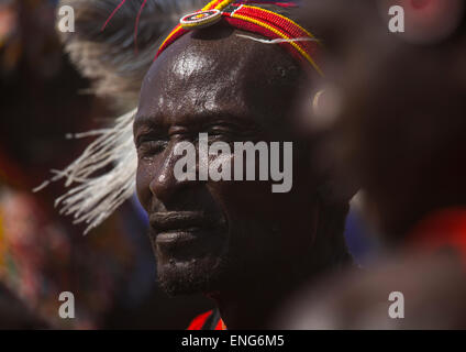 Portrait Of A Turkana Tribesman, Turkana Lake, Loiyangalani, Kenya Stock Photo