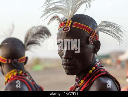 Portrait Of A Turkana Tribesman, Turkana Lake, Loiyangalani, Kenya Stock Photo