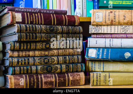 old ancient books in old Prussian language Stock Photo