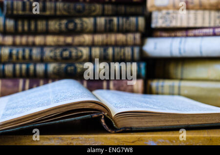 old ancient books in old Prussian language Stock Photo