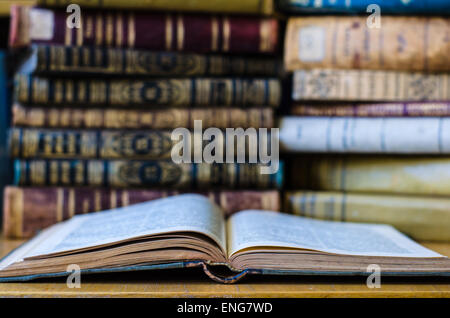 old ancient books in old Prussian language Stock Photo