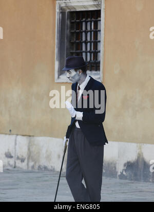 Mime artist in a Venice street Veneto Italy Europe Stock Photo