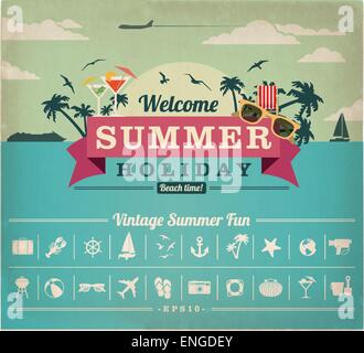 Summer vacation vector items Stock Vector