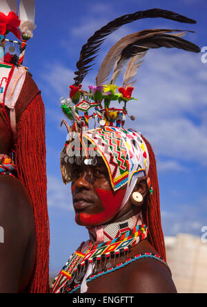 Portrait Of Rendille Warrior Wearing Traditional Headwear, Turkana Lake ...