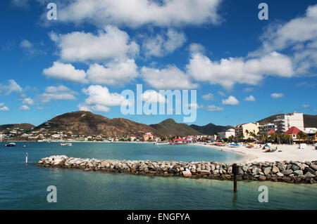 Netherlands Antilles, Caribbean: the dock in the port of Philipsburg, the capital of the island of St Martin, Saint Martin, Sint Maarten Stock Photo