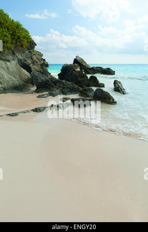 Horseshoe Bay Beach in Bermuda Stock Photo