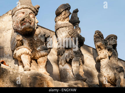 Villa Palagonia, Bagheria, Palermo, Sicily, Italy. A Baroque villa built in 1715 and famous for its many grotesque dwarf statues Stock Photo