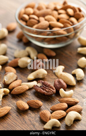 Raw Mixed Nuts Stock Photo