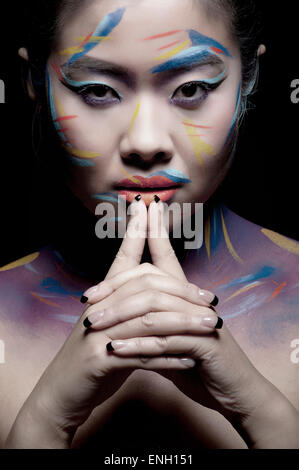 Creative make-up beauty shot of East Asian young woman Stock Photo