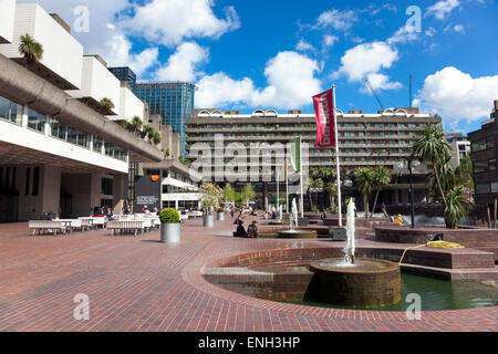 Lakeside Terrace in front of Barbican Center in the Barbican Estate, London, United Kingdom Stock Photo