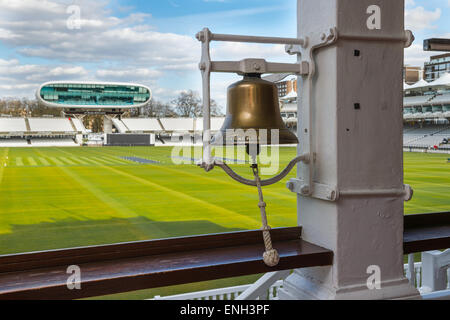 Warner Bell at Lords Cricket pitch Stock Photo