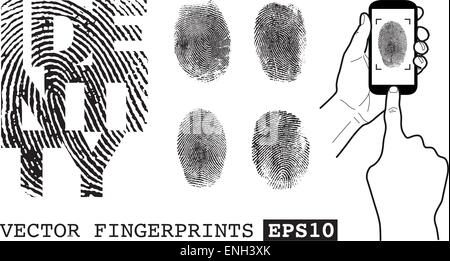 Fingerprint identification vector image Stock Vector