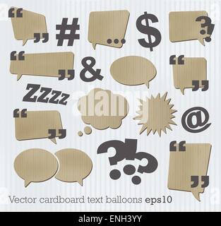 Vector Cardboard text balloons Stock Vector