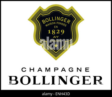 Bollinger Champagne bottle label Stock Photo