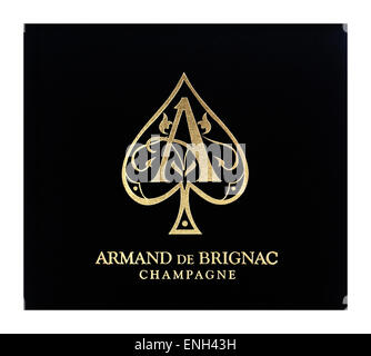 Armand de Brignac 'Ace of Spades' luxury champagne label Stock Photo
