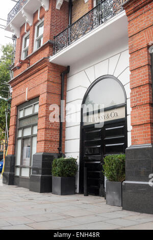 The shopfront of Tiffany & Co on Sloane Street, Chelsea, London 2011 Stock Photo