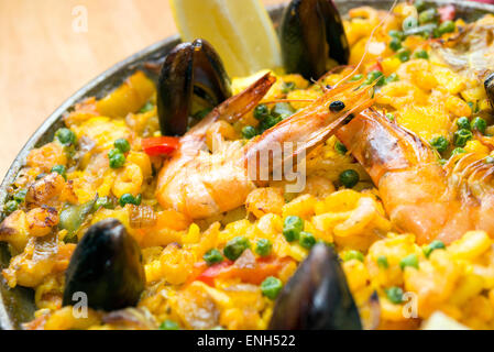 Seafood paella Stock Photo