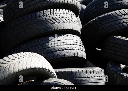 Scrap car old used tires Stock Photo