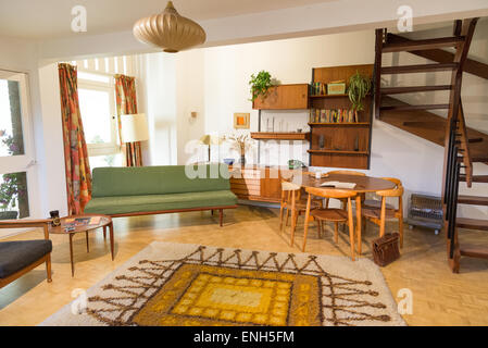 1955-65 mid-century period room in the Geffrye Museum, Shoreditch, London, England, UK Stock Photo