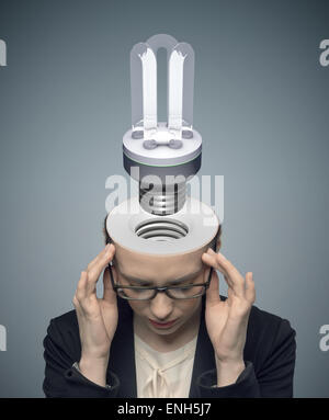 Conceptual picture of thinking businessman Stock Photo