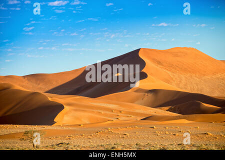 Africa, Namibia. Namib Desert. Sossusvlei, Naukluft Park. Dunes at sunrise. Stock Photo