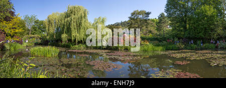 Panoramic view of the landscape gardens at Monet's Gardens in Giverny, France Stock Photo