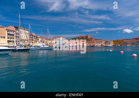 Panorama of Porto Azzurro on Elba Island, Italy Stock Photo