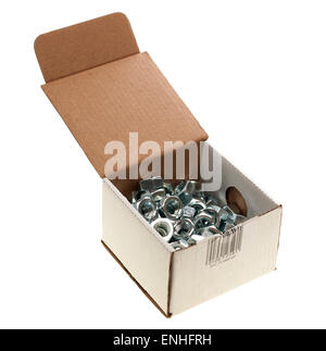 Box M8 metal nuts Stock Photo