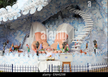 Nativity scene at St. Philomena's Cathedral at Mysore on India Stock Photo