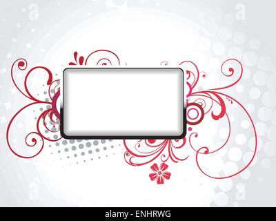 vector text frame panel with florals Stock Vector