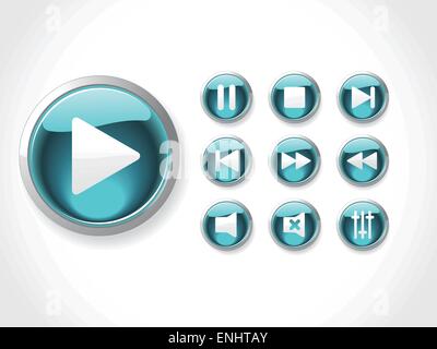 This is media set icons vector Stock Vector