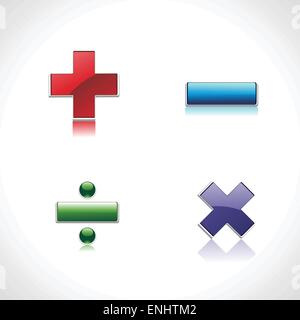 Mathematics button glossy vector on white Stock Vector