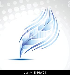 vector blue feather illustration art Stock Vector